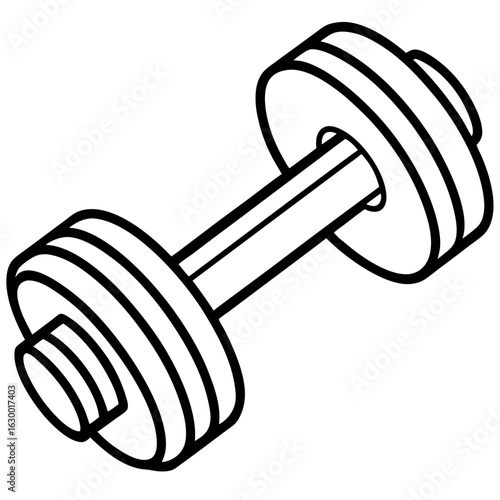 Minimal Dumbbell Icon – Vector Art