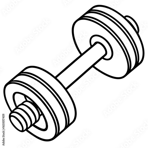 Minimal Dumbbell Icon – Vector Art