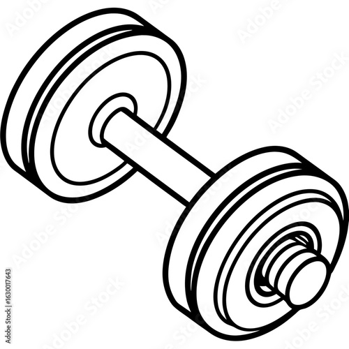 Minimal Dumbbell Icon – Vector Art