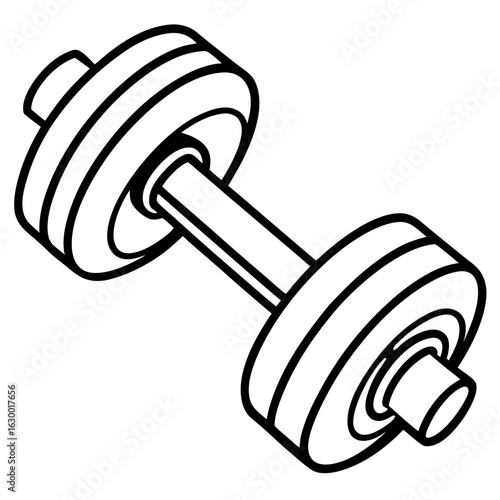 Minimal Dumbbell Icon – Vector Art