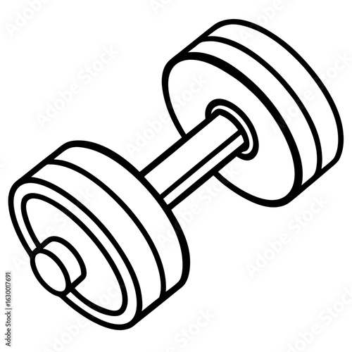 Minimal Dumbbell Icon – Vector Art