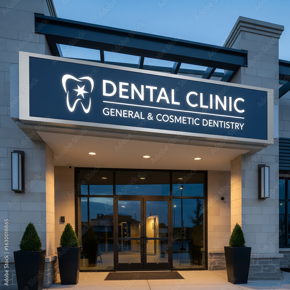 Naklejka premium Dental clinic, dentists, dentist, dentist, dental treatment, orthodontist, dental , dental center ,Sign at a dental clinic