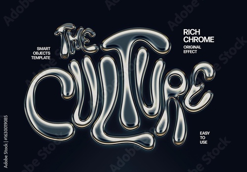 Silver Chrome Text Effect Mockup
