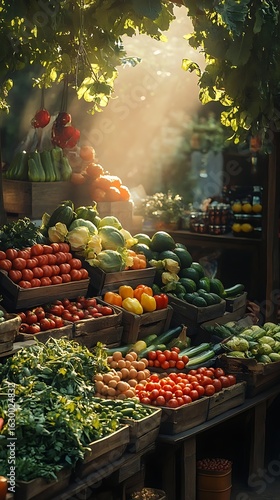 Fresh Organic Produce at a Farmers Market
