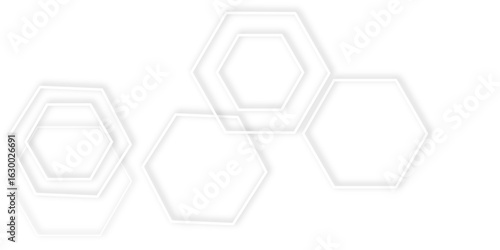 Abstract white hexagons with subtle shadows, clean, modern background featuring a repeating pattern creating a three dimensional effect.	