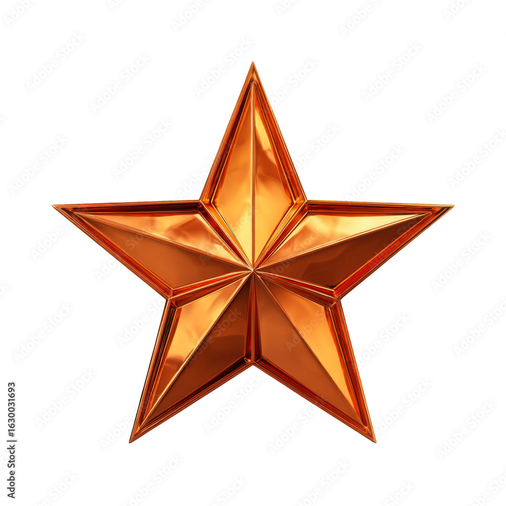 Obraz premium Golden Star Award Symbol Achievement Success, isolated on transparent background, perfect cutout, PNG