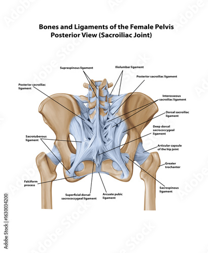 Bones and Ligaments of the Female Pelvis Posterior View Sacroiliac Joint 