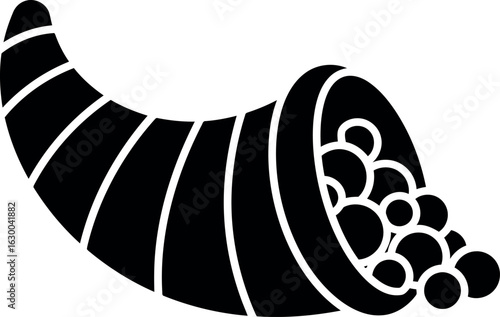 Cornucopia silhouette abundance harvest thanksgiving symbol