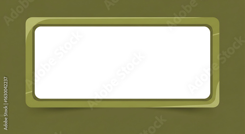 Empty Rectangular Frame on Olive Green Background