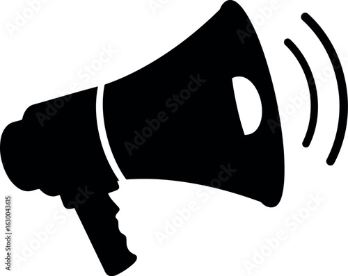 Hand drawn megaphone announcing loudly