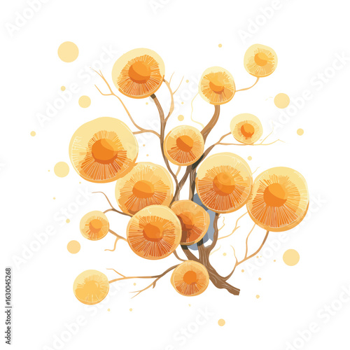 File ID(s): 1630046314 - Original name(s): fungi mycelium network isolated in White Background, fungi mycelium network vector, Flat lay vector illustration