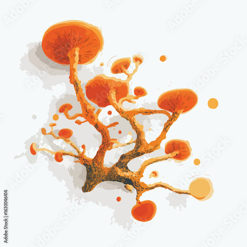 File ID(s): 1630046314 - Original name(s): fungi mycelium network isolated in White Background, fungi mycelium network vector, Flat lay vector illustration