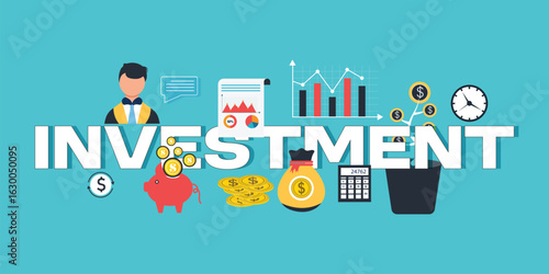 Business investment word concepts banner with icon