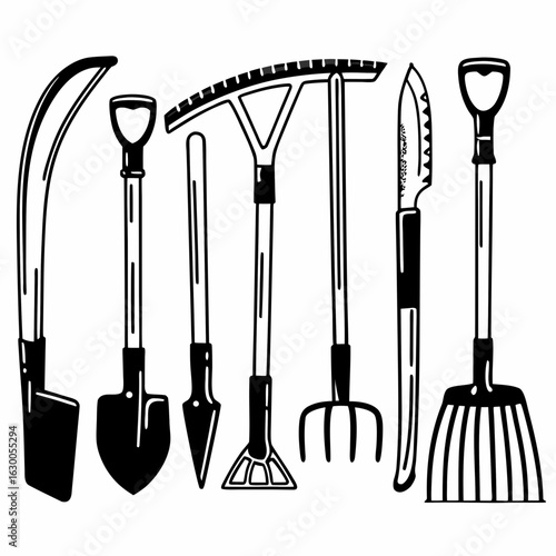 set of gardening tools 