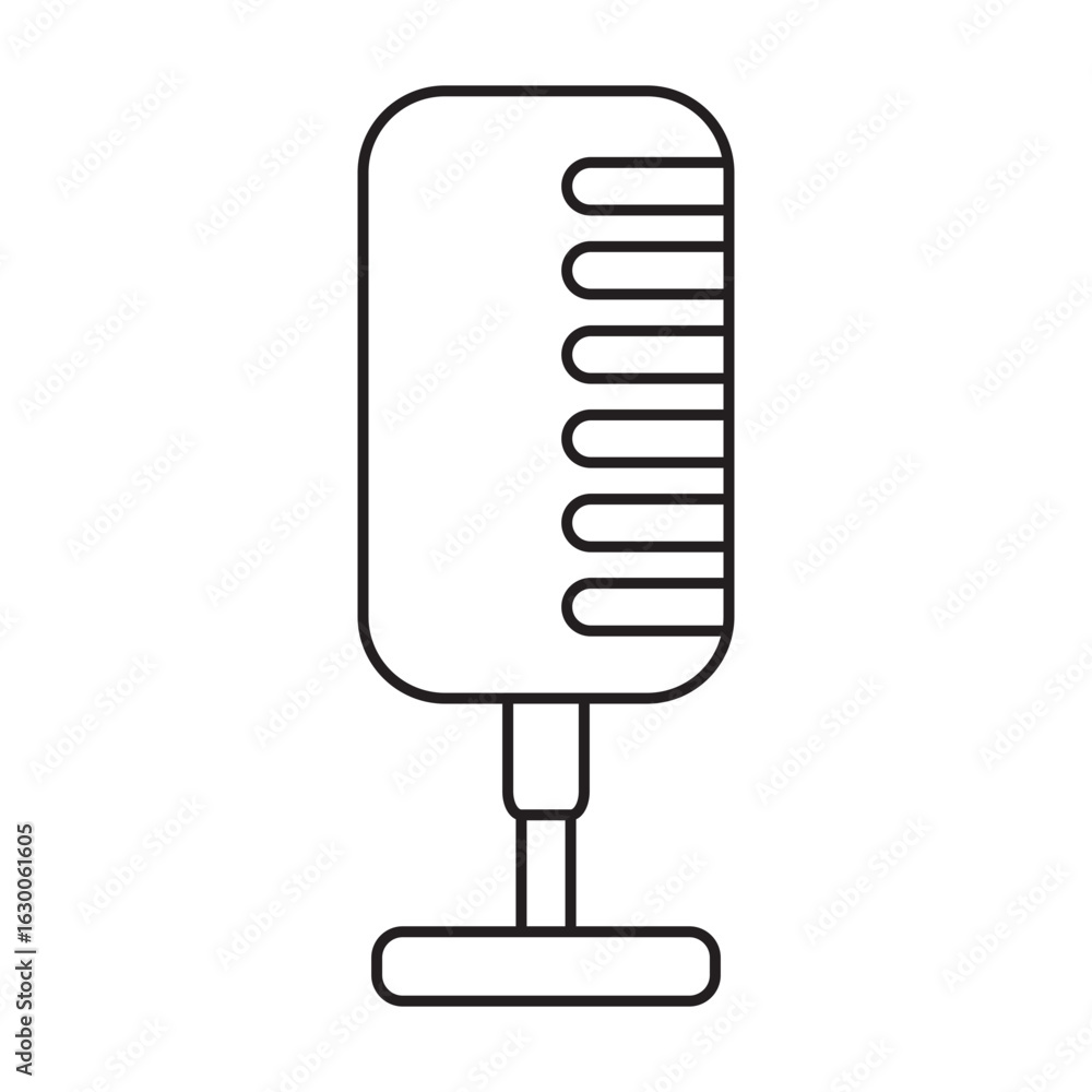 Fototapeta premium Podcast mike, journalist microphone, karaoke, conference. microphone line icon. mic line icon.