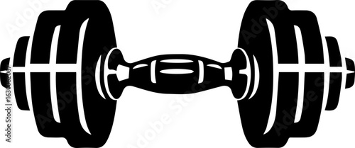 Gym Logo Vector Illustration in Black and White