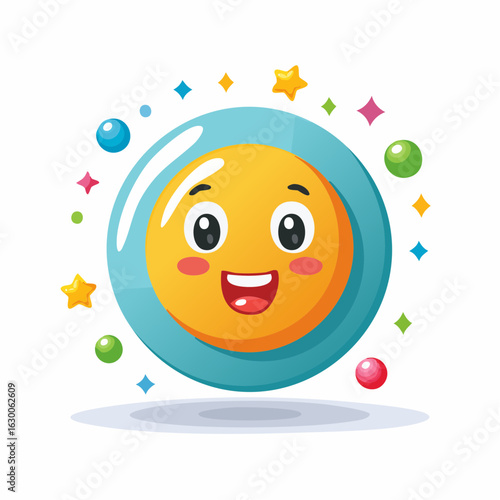 A cheerful vector illustration of a happy icon featuring a smiling face with bright colors and playful design, perfect for conveying joy, positivity, and friendly emotions in digital projects