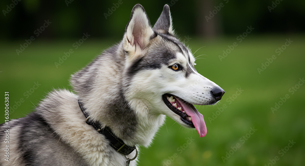 Obraz premium Majestic Siberian Husky on white background