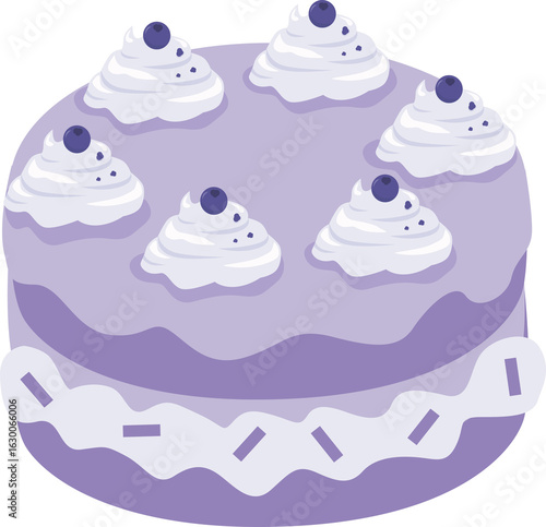 Illustration of a Purple Blueberry Cake