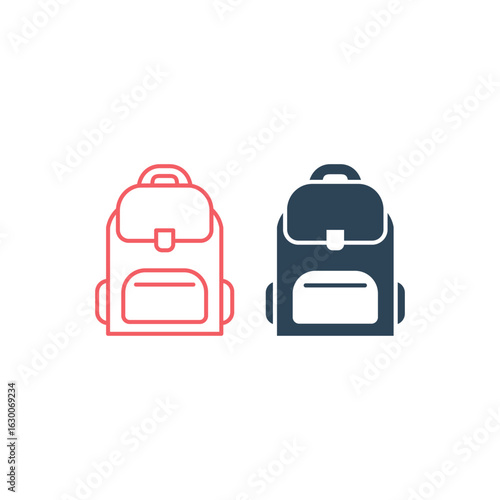 Bagpack vector illustration icons set