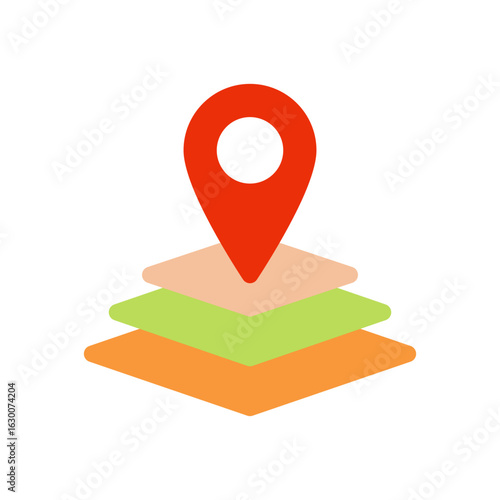 GIS symbol simple flat icon illustration