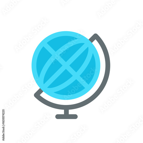 globe tilted axis simple flat icon illustration