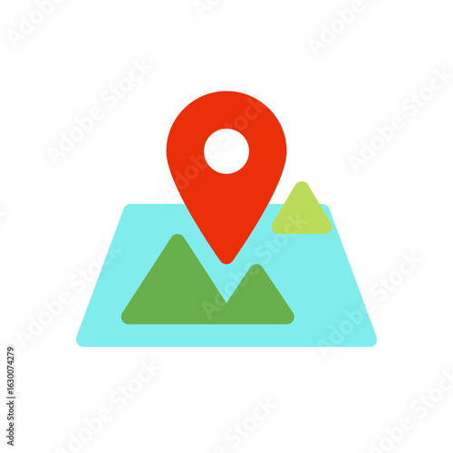 location pin with altitude simple flat icon illustration