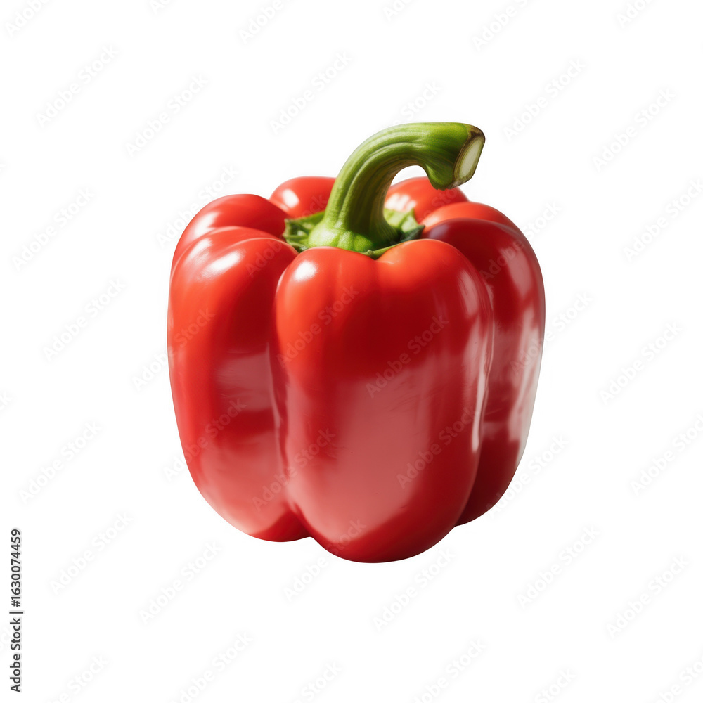Vibrant red bell pepper fresh healthy vegetable isolated on transparent background Vibrant red bell pepper fresh healthy vegetable isolated on transparent background