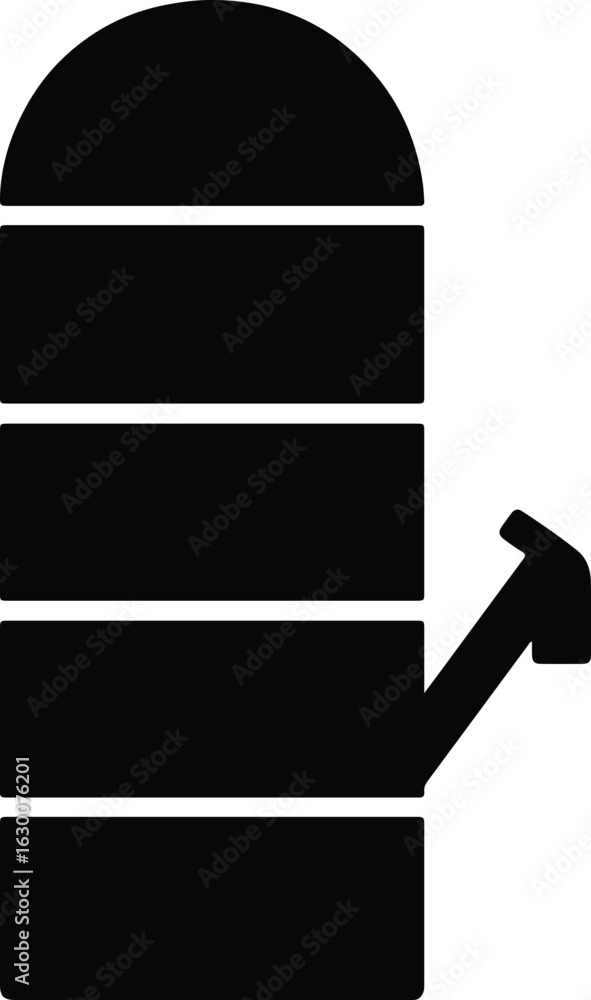 Fototapeta premium Silhouette grain silo vector illustration of agriculture and farming