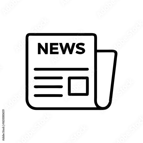 News newspaper illustration with headlines and a folded edge  