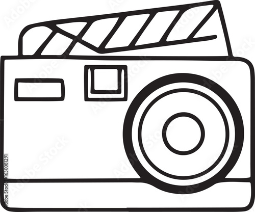 Digital Camera with Film Clapper Icon