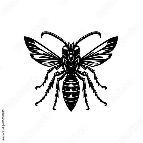 Wasp insect isolated on white background
