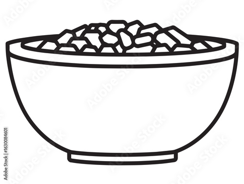 Modern burrito bowl illustration in vector format