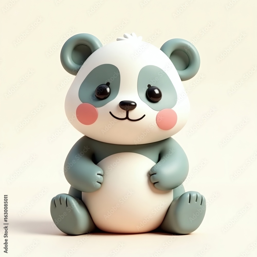 Naklejka premium A charming illustration of an adorable panda, designed to captivate hearts and bring joy