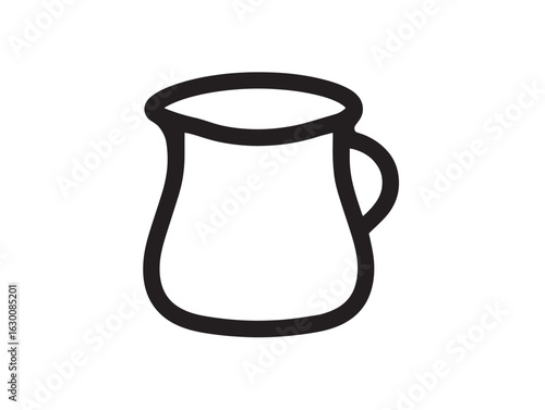 Refreshing buttermilk glass icon in line art