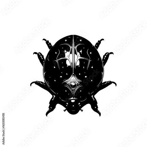 Black beetle isolated on white background