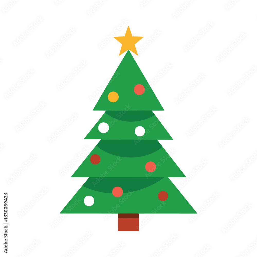 Fototapeta premium Christmas Tree Vector Design on White Background