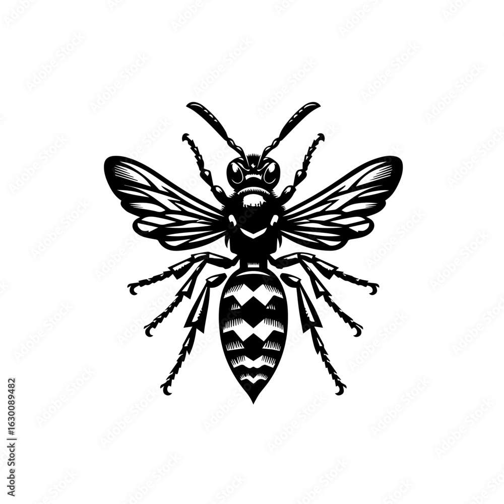 Obraz premium Wasp insect isolated on white background