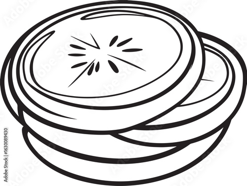 Fresh Caprese salad icon in line vector artwork