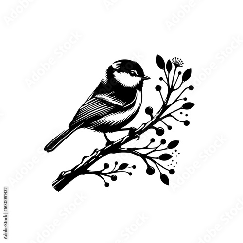 blue tit on branch