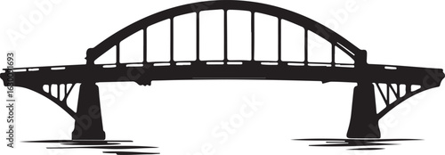 “Bridge outline silhouette black on white background”