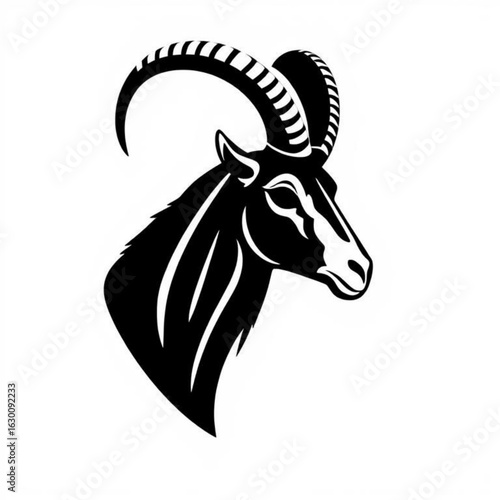 Black Markhor Animal Icon