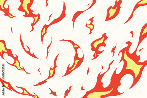 Illustration of flame effect spreading from the center..