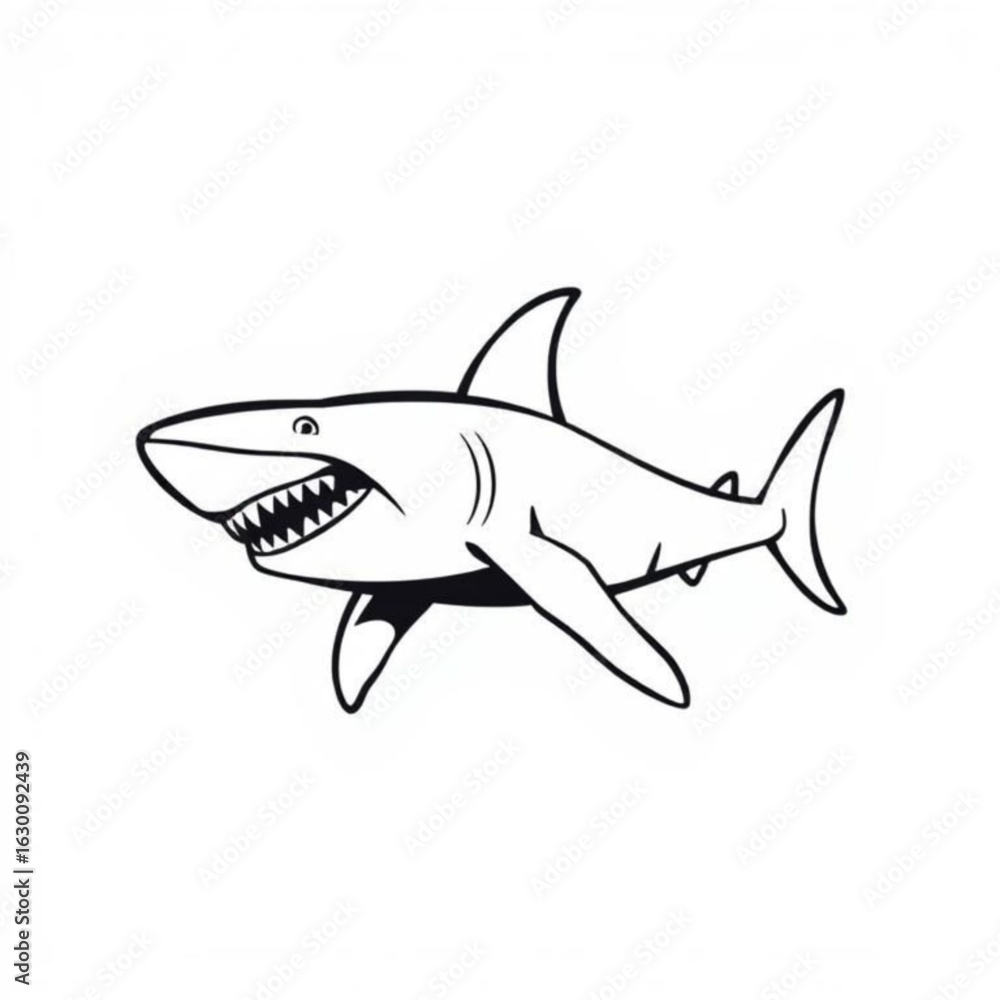 Fototapeta premium Black Megalodon Animal Icon