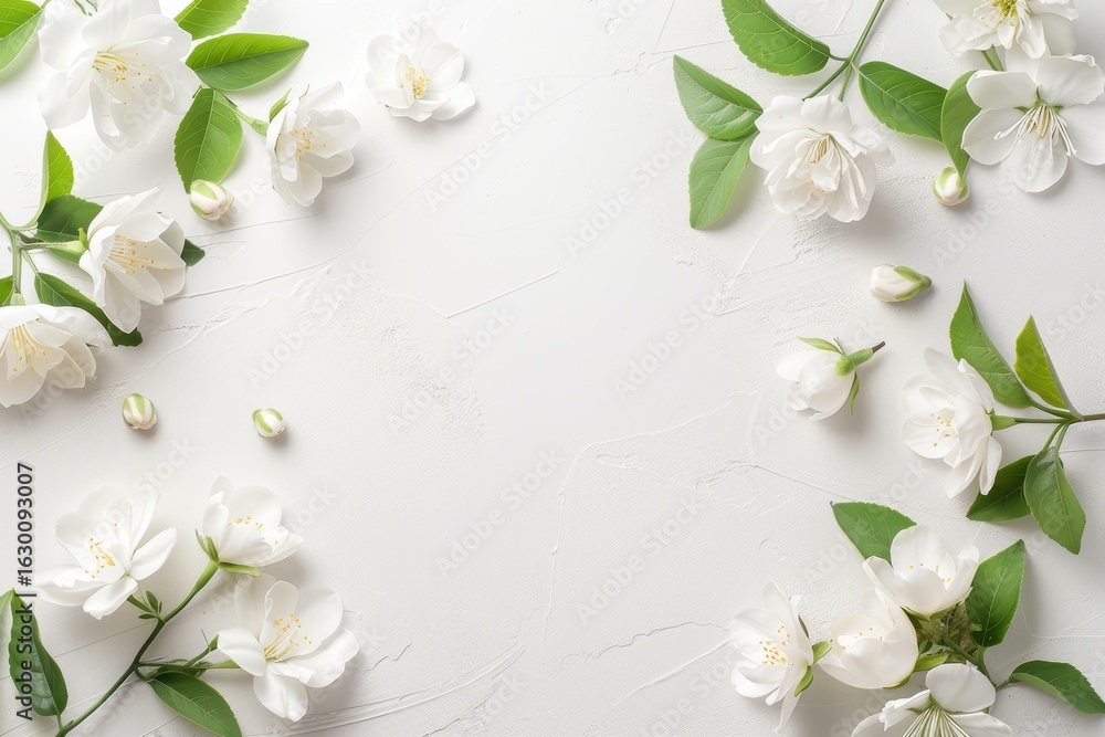 Fototapeta premium Elegant White Blossoms on Soft Background for Romantic Decor