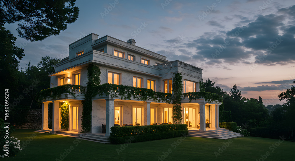 Fototapeta premium Luxury home architecture design building exterior estate property real estate residence mansion villa house