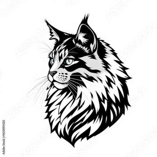 Maine Coon Animal Icon - Black