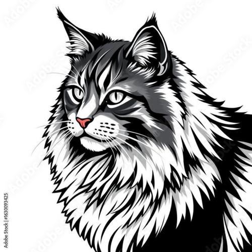 Maine Coon Animal Icon Black