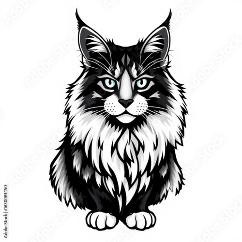Maine Coon Animal Icon - Black