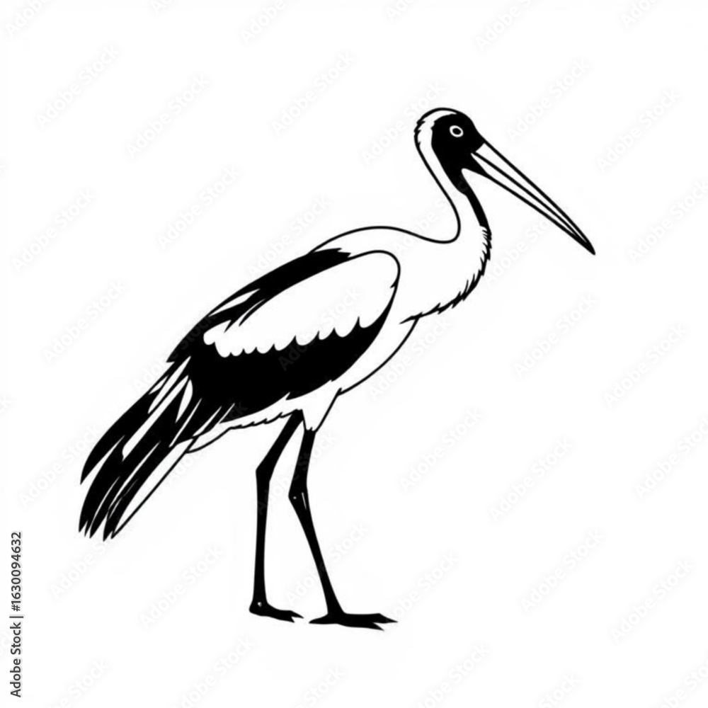 Fototapeta premium Marabou Stork Animal Icon